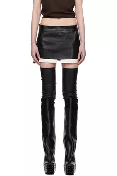 Голливудская джинсовая мини-юбка с эффектом тумана Rick Owens, черный