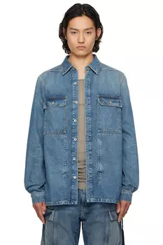Голливудская джинсовая рубашка-оверсайз Rick Owens Drkshdw, индиго