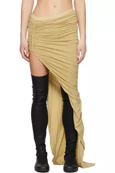 Голливудская мягкая длинная юбка макси Edfu Rick Owens Drkshdw, цвет parchment