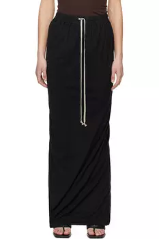 Голливудская юбка-макси на резинке с запахом Rick Owens Drkshdw, черный