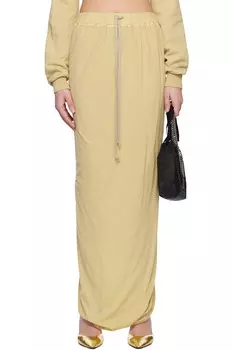 Голливудская юбка-макси на резинке с запахом Rick Owens Drkshdw, цвет parchment