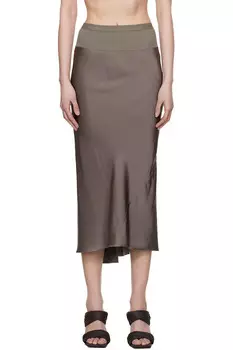 Голливудская юбка миди с асимметричным подолом Rick Owens, цвет dust