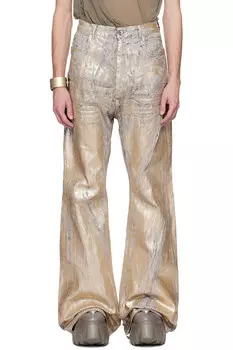 Голливудские джинсы Bolan с расклешенными штанинами Rick Owens, золотой