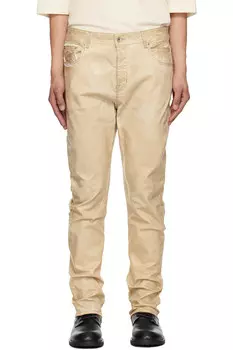 Голливудские джинсы Detroit cut Rick Owens Drkshdw, цвет parchment