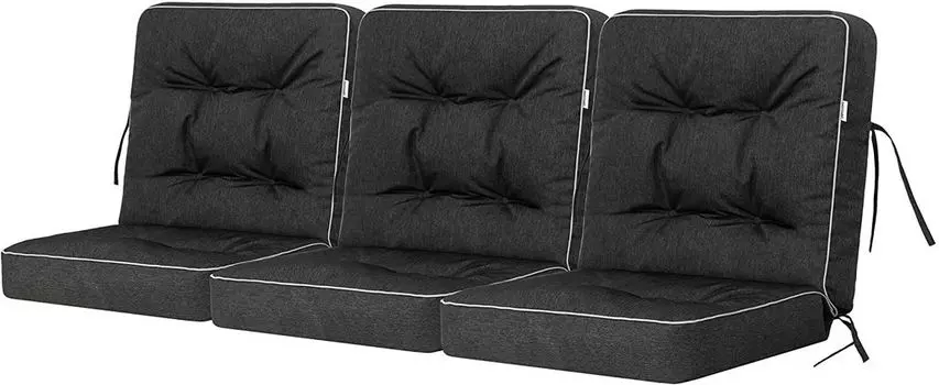 Голливудские качели, подушка для скамейки, качели, садовая подушка, подушка для качелей, подушка для качелей, подушка для скамейки, подушка для шезлонга, 110 x 150 x 10 см, графит Hobbygarden, серый