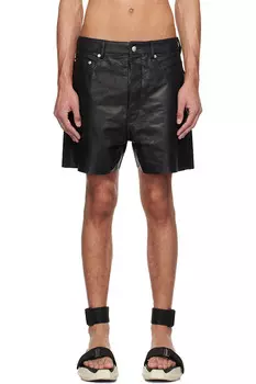 Голливудские кожаные шорты geth Rick Owens, черный