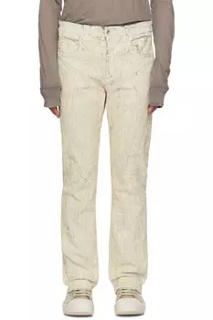 Голливудские рабочие джинсы Headon Rick Owens, цвет milk