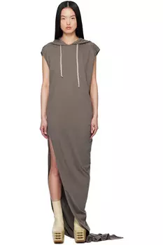Голливудское платье макси Edfu T Rick Owens Drkshdw, цвет dust