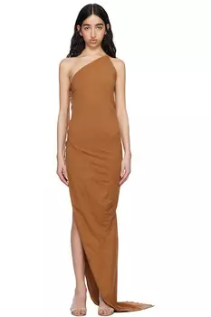Голливудское платье макси с запахом Rick Owens Drkshdw, оранжевый