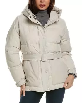 Голографическая парка с поясом NOIZE Bonita, белый