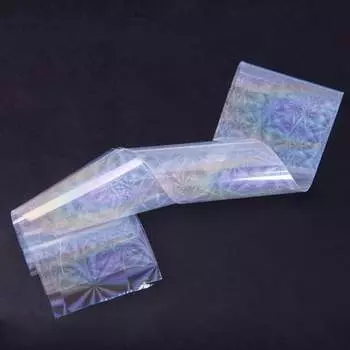Голографическая прозрачная трансферная фольга №8-7 - 100см - фольга для декорирования гибридных лаков, УФ-гелей и акрила., AllePaznokcie
