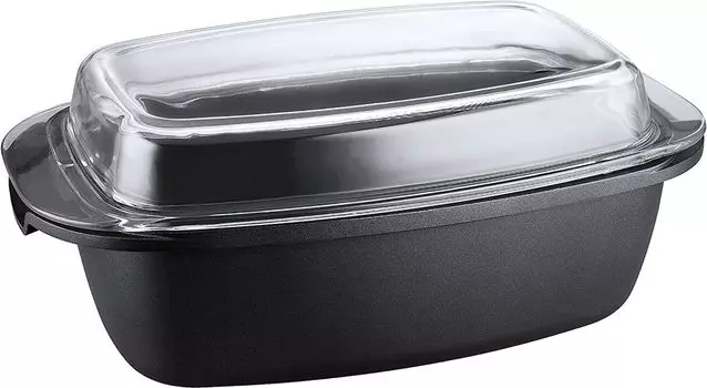 Головка для запекания Pic (литой алюминий, 5,2 литра, включая стеклянную крышку/кастрюлю, индукционная) черная KOPF, черный