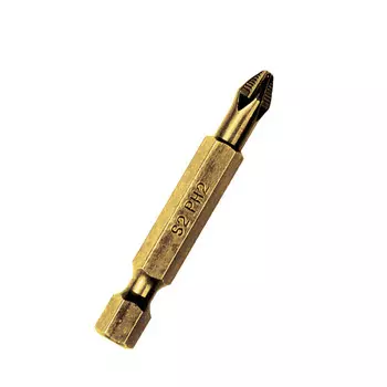 Головка крестовой отвертки Stanley серии 6,3 мм с титановым покрытием PH2x50 мм, 10 шт. в упаковке 63-198T