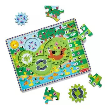 Головоломка с шестеренками в погоне за животными Melissa & Doug