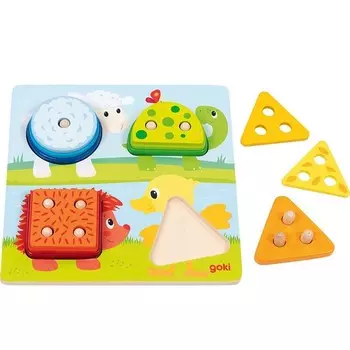 Головоломка-сортировщик цветов и форм Животные Гоки Goki