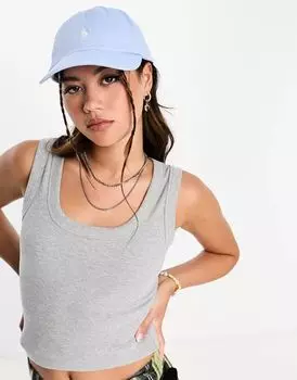 Голубая бейсболка с логотипом Polo Ralph Lauren