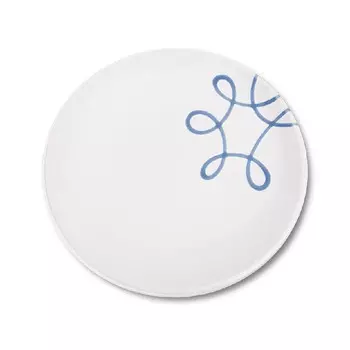 Голубая десертная тарелка/тарелка для завтрака Чашка d: 20 см/высота: 2,6 см Gmundner Keramik, белый синий