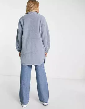 Голубая длинная шапка New Look Tall borg