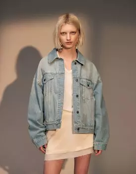 Голубая джинсовая куртка Topshop Balloon