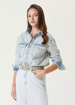 Голубая джинсовая рубашка niki Lol