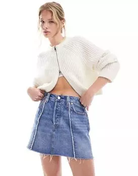 Голубая джинсовая юбка с логотипом Levi's Recrafted