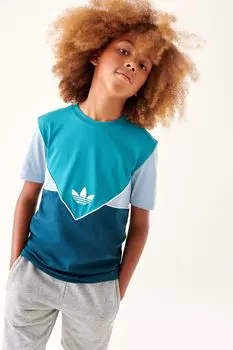 Голубая футболка adidas Originals из детско-юношеской коллекции adidas originals, бирюзовый