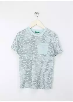 Голубая футболка для мальчика 362PC10HL Benetton, светло-синий