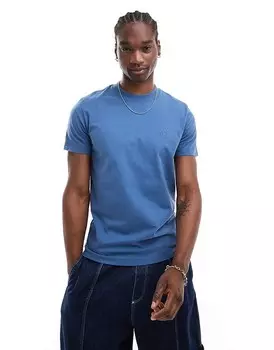 Голубая футболка с логотипом Calvin Klein Jeans