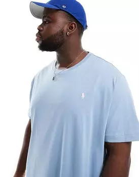 Голубая футболка с логотипом Polo Ralph Lauren Big & Tall