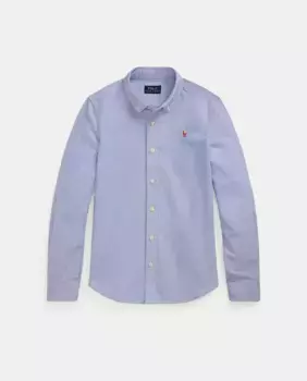 Голубая хлопковая рубашка для девочки Polo Ralph Lauren