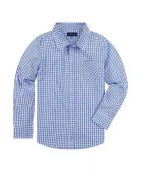 Голубая классическая рубашка на пуговицах в мелкую клетку для мальчиков для мальчиков Andy & Evan