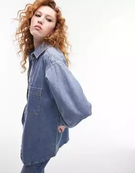 Голубая куртка-рубашка Topshop