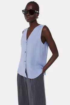 Голубая льняная майка Laura Whistles, синий