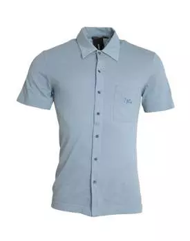 Голубая мужская футболка-поло Dolce & Gabbana из хлопка с логотипом