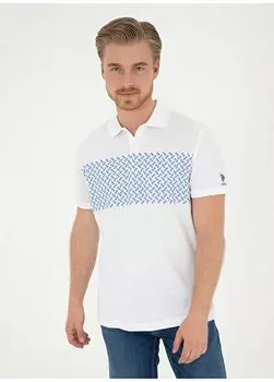 Голубая мужская футболка-поло стандартного кроя GANJA U.S. Polo Assn., светло-синий