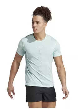 Голубая мужская футболка с круглым воротником Adidas