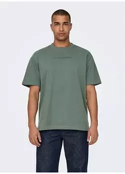Голубая мужская футболка с круглым вырезом и принтом ONSLES CLASSIQUES RLX SS TEE Only & Sons, светло-синий