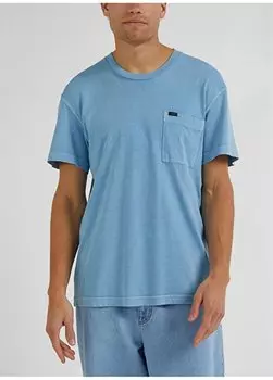 Голубая мужская футболка с круглым вырезом LL02FPUY_Футболка с круглым вырезом Lee, светло-синий