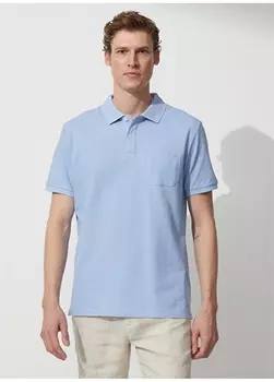 Голубая мужская футболка с воротником поло Altnyldz Classic