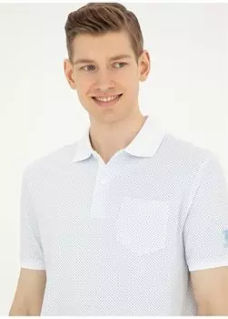 Голубая мужская футболка с воротником поло GAFSA U.S. Polo Assn., светло-синий