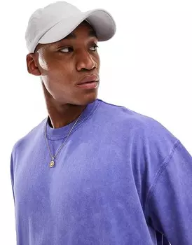 Голубая объемная футболка свободного кроя ASOS DESIGN