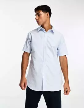 Голубая оксфордская рубашка с короткими рукавами Ben Sherman