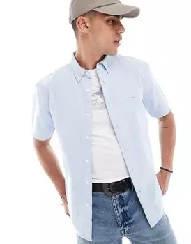 Голубая оксфордская рубашка с короткими рукавами и логотипом Levi's Authentic в тон