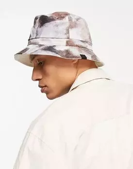 Голубая панама River Island с узором в виде мазков кистью