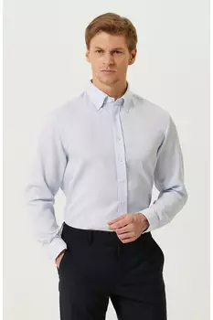 Голубая рубашка без глажки Network, темно-синий