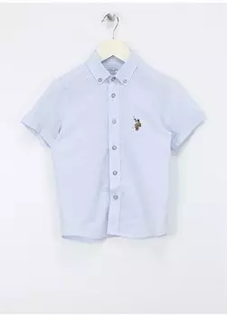 Голубая рубашка для мальчика ELFYKIDS024Y U.S. Polo Assn., светло-синий