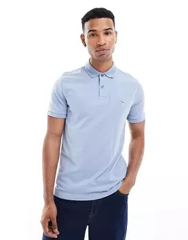 Голубая рубашка-поло из пике с логотипом Abercrombie & Fitch