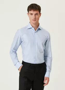 Голубая рубашка Zegna