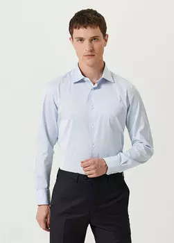 Голубая рубашка Zegna