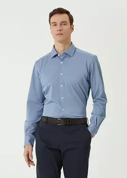 Голубая рубашка Zegna